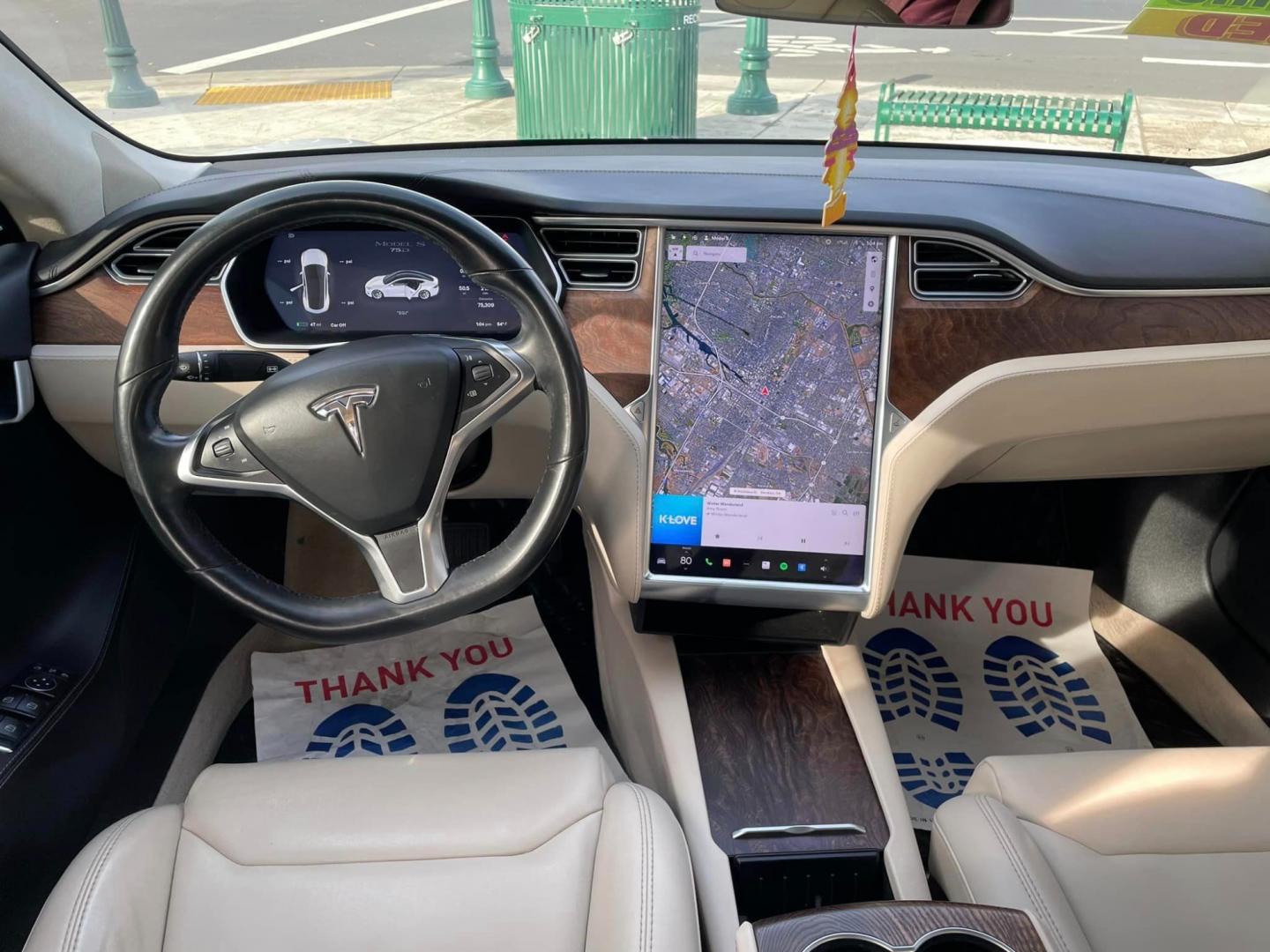 2018 WHITE /White Gold Tesla Model S (5YJSA1E23JF) , located at 744 E Miner Ave, Stockton, CA, 95202, (209) 944-5770, 37.956863, -121.282082 - Photo#4